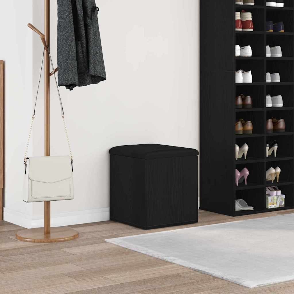 Panchina Contenitore con cuscino Rovere nero 42 x 42 x 45 cm 862982