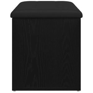 Panchina Contenitore con cuscino Rovere Nero 82 x 42 x 45 cm 862984