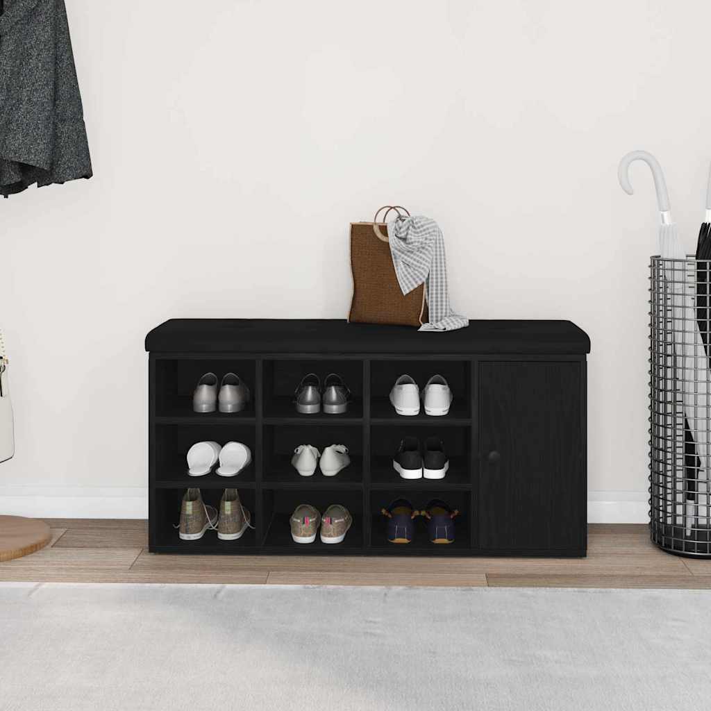 Panca per scarpe Nero 100 x 30 x 48 cm Legno multistrato 862986