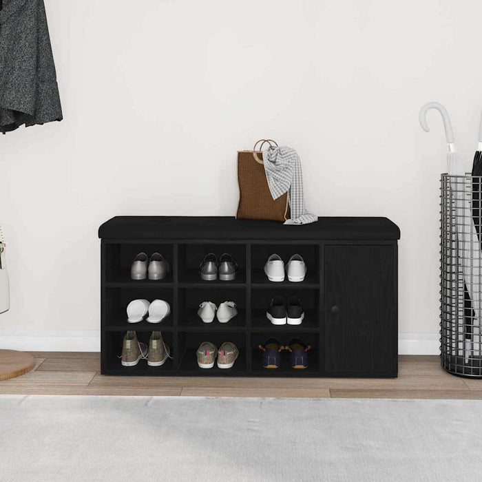 Panca per scarpe Nero 100 x 30 x 48 cm Legno multistrato 862986