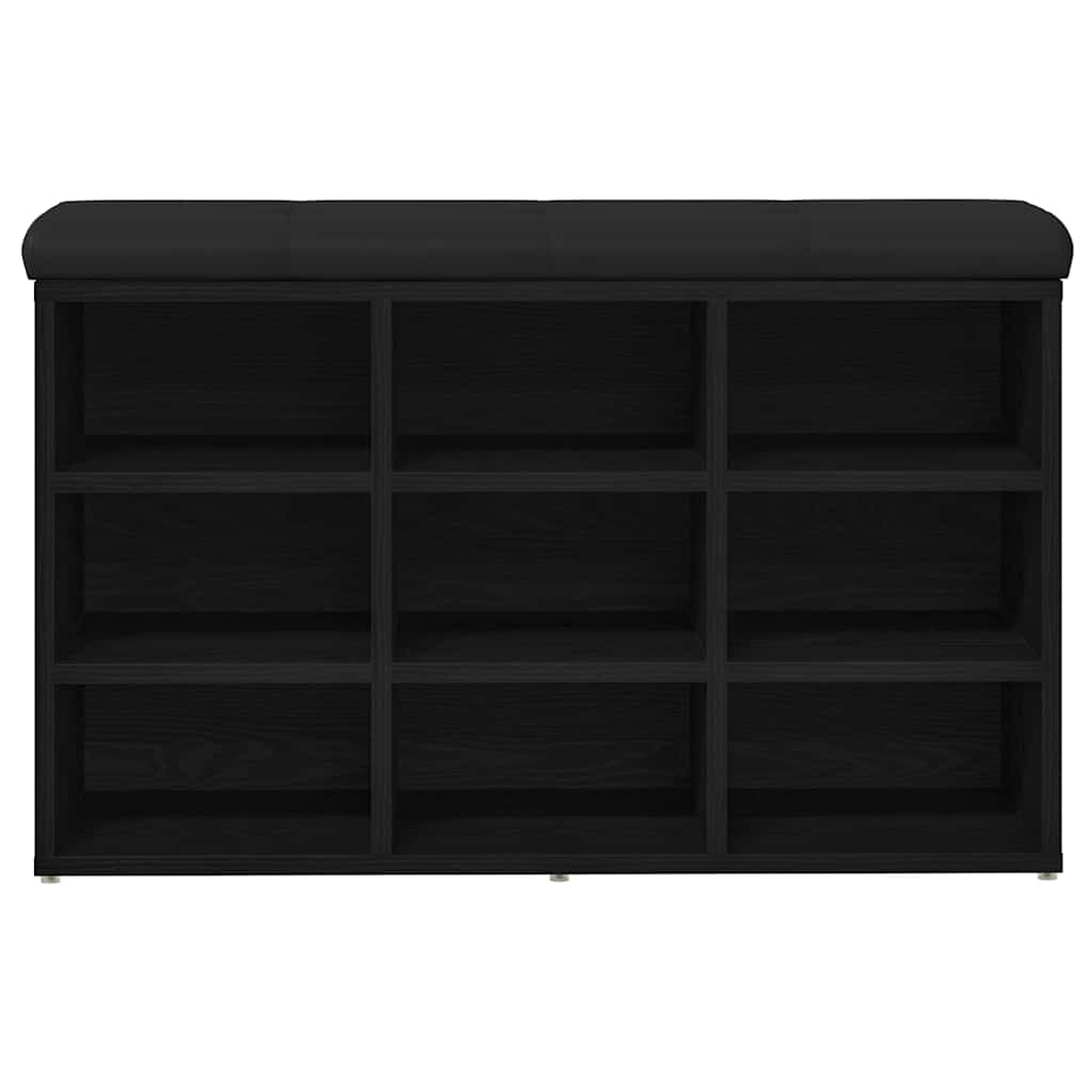 Panca per scarpe Nero 80 x 30 x 48 cm Legno multistrato 862987