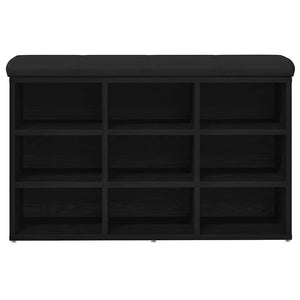 Panca per scarpe Nero 80 x 30 x 48 cm Legno multistrato 862987