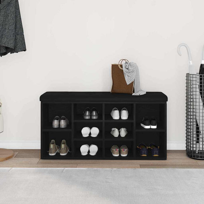 Panca per scarpe Nero 100 x 30 x 48 cm Legno multistrato 862988
