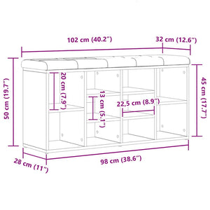 Panca per scarpe Nero 100 x 30 x 48 cm Legno multistrato 862988