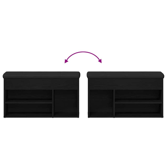 Panca per scarpe Nero 80 x 30 x 45 cm Legno multistrato 862989