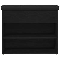 Panca per scarpe Nero 60 x 30 x 48 cm Legno multistrato 862990