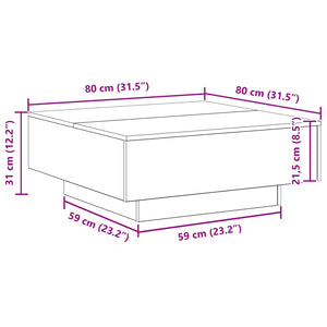 Tavolino da salotto Legno vecchio 80 x 80 x 31 cm 862997