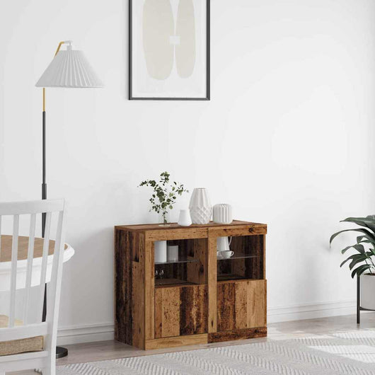 vidaXL Mobile laterale 2 pcs Legno vecchio 41 x 37 x 67 cm