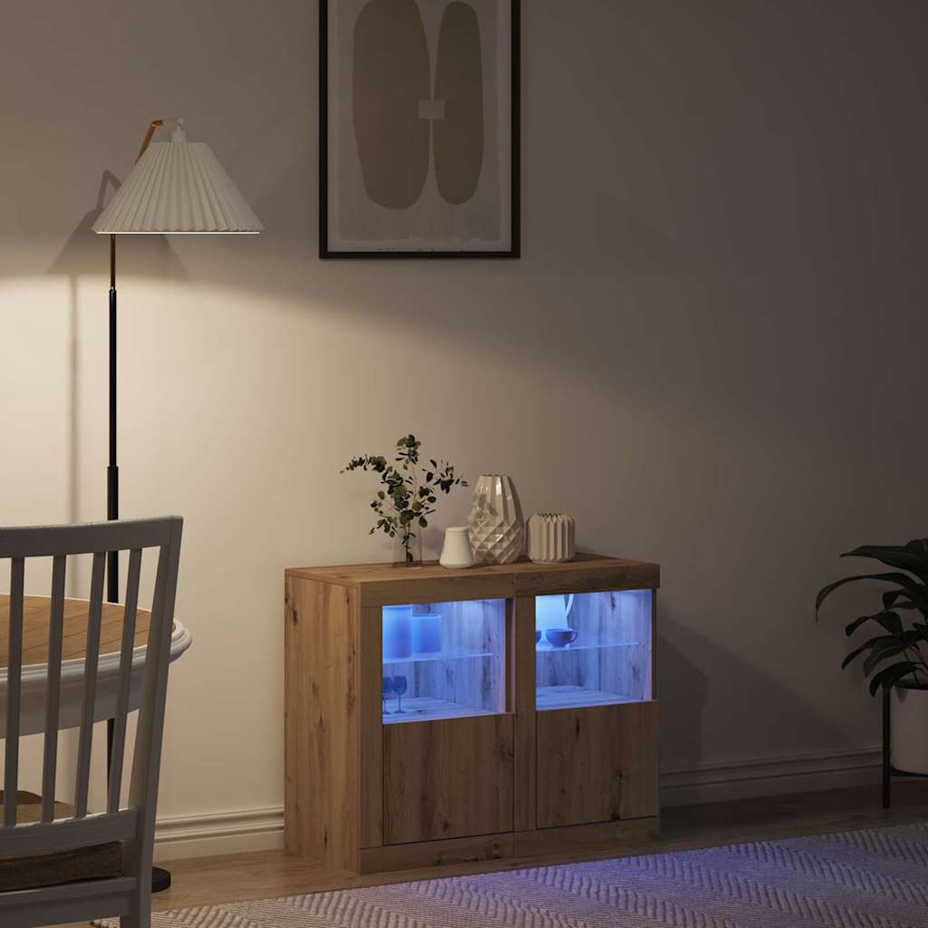 Mobile laterale 2 pcs rovere artigianale 41 x 37 x 67 cm 863021