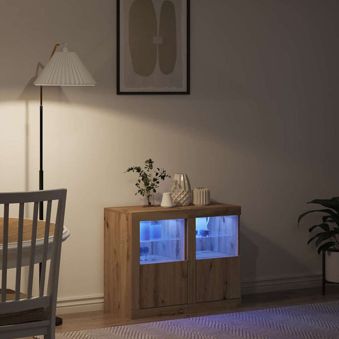 Mobile laterale 2 pcs rovere artigianale 41 x 37 x 67 cm 863021