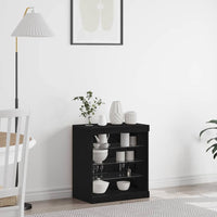 Madia LED Rovere Nero 60,5 x 37 x 67 cm Legno multistrato 863044