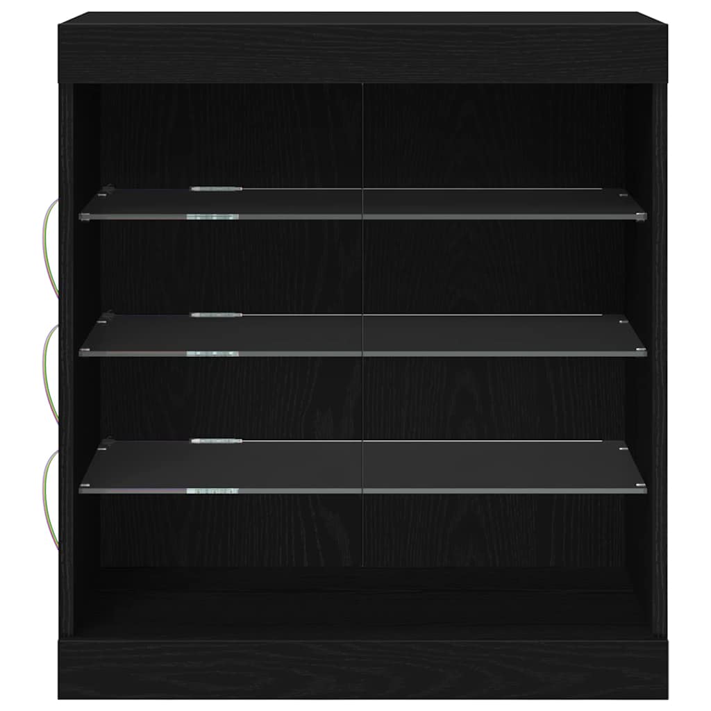 Madia LED Rovere Nero 60,5 x 37 x 67 cm Legno multistrato 863044