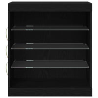 Madia LED Rovere Nero 60,5 x 37 x 67 cm Legno multistrato 863044