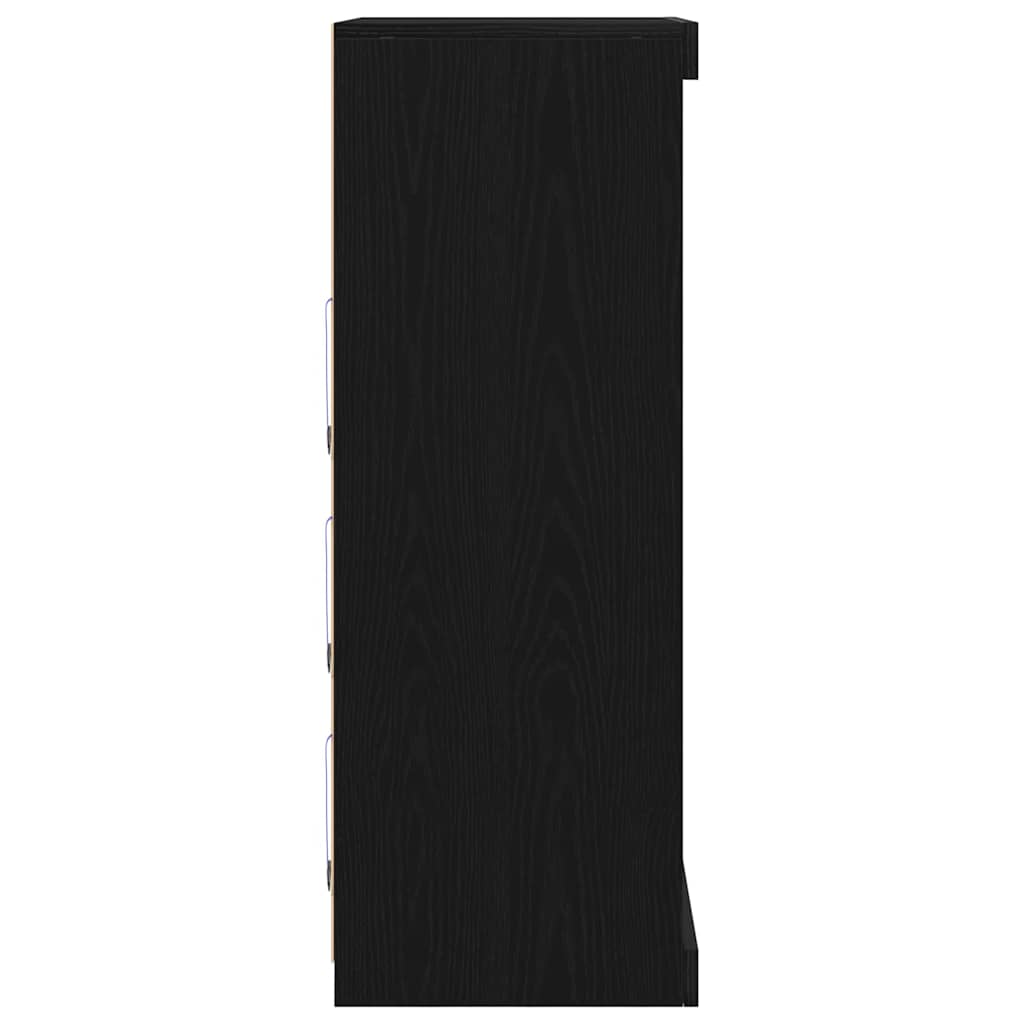 Madia LED Rovere Nero 60,5 x 37 x 100 cm Legno multistrato 863047