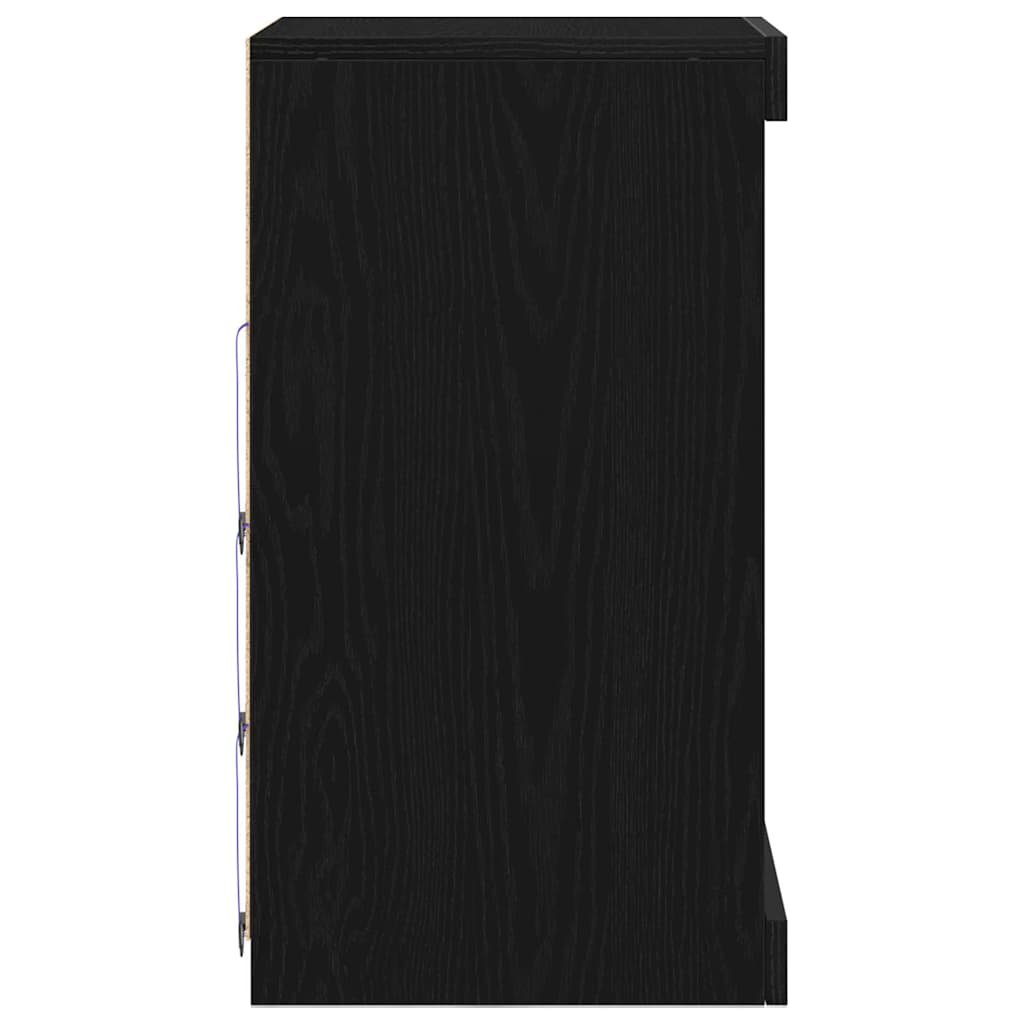 Madia LED Rovere Nero 41 x 37 x 67 cm Legno multistrato 863053