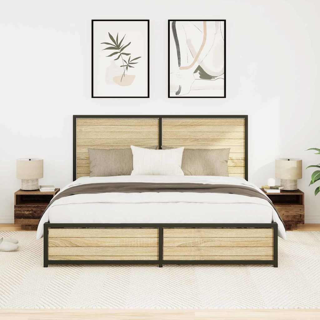 Comodino 2 pcs Legno vecchio 40 x 39 x 37 cm Legno multistrato 863067