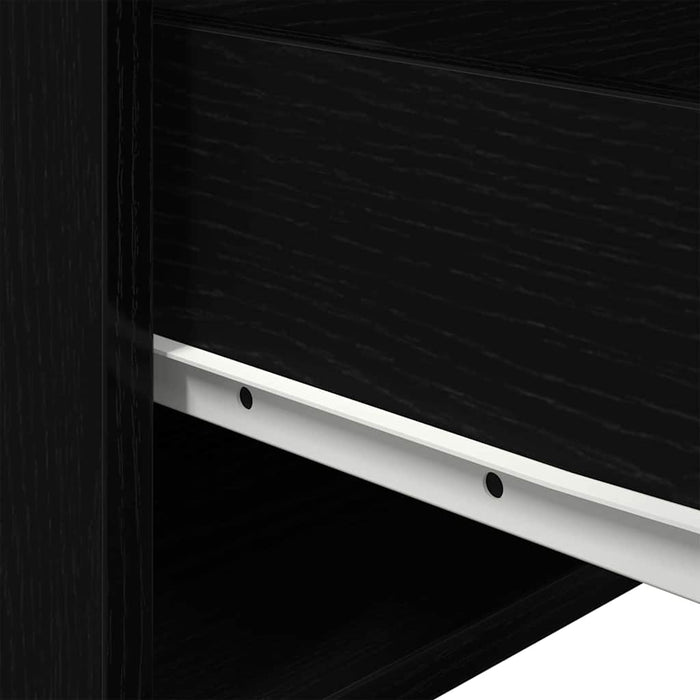 Mobiletto da comodino a parete-Tavolino da notte Rovere Nero 50 x 36 x 30 cm