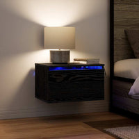 Mobiletto da comodino a parete con cassetto 2 pz-Set di 2 Tavolino da notte Rovere Nero 968458