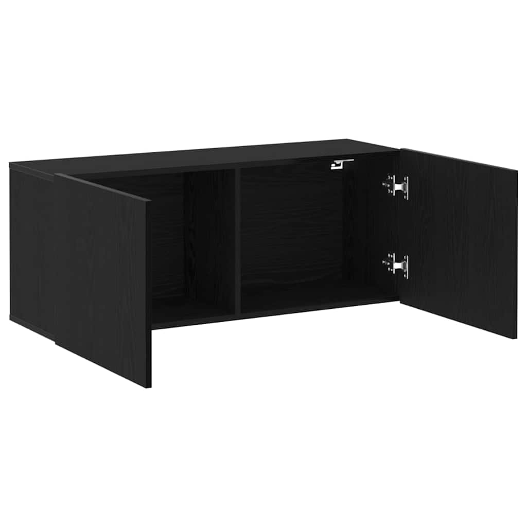 Set mobile TV-Credenza per TV Rovere Nero 100 x 30 x 41 cm Legno multistrato