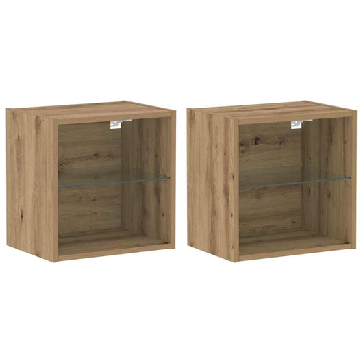 Mensola sospesa con lo scaffale 2 pcs Marrone 40 x 28.5 x 40 cm 863093