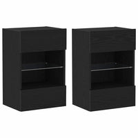Set mobile TV 2 pz-Set di 2 Credenza per TV Nero 40 x 30 x 60,5 cm Legno multistrato