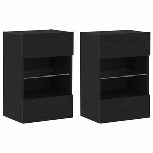 Set mobile TV 2 pz-Set di 2 Credenza per TV Nero 40 x 30 x 60,5 cm Legno multistrato