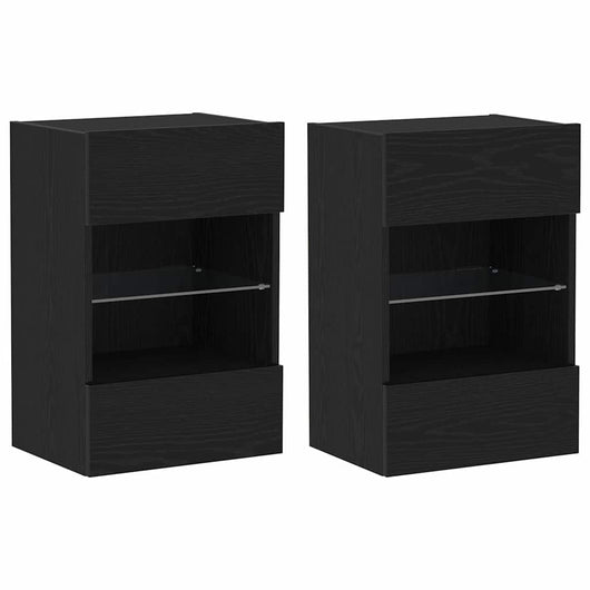 Set mobile TV 2 pz-Set di 2 Credenza per TV Nero 40 x 30 x 60,5 cm Legno multistrato