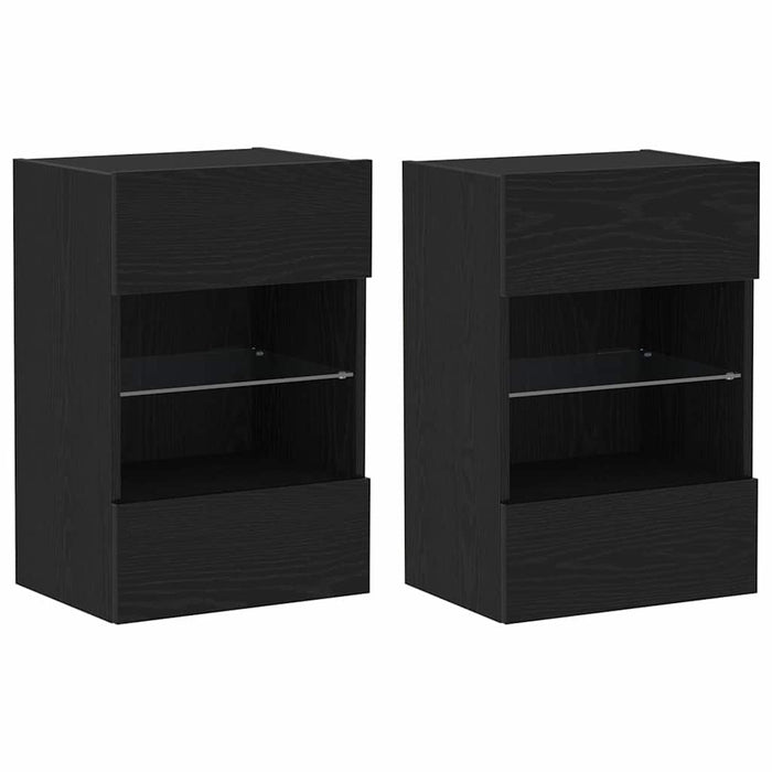 Set mobile TV 2 pz-Set di 2 Credenza per TV Nero 40 x 30 x 60,5 cm Legno multistrato