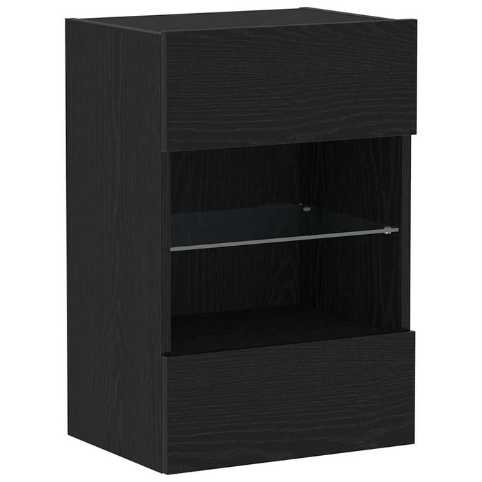 Set mobile TV 2 pz-Set di 2 Credenza per TV Nero 40 x 30 x 60,5 cm Legno multistrato