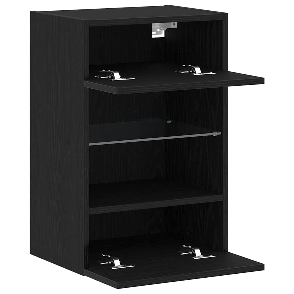 Set mobile TV 2 pz-Set di 2 Credenza per TV Nero 40 x 30 x 60,5 cm Legno multistrato