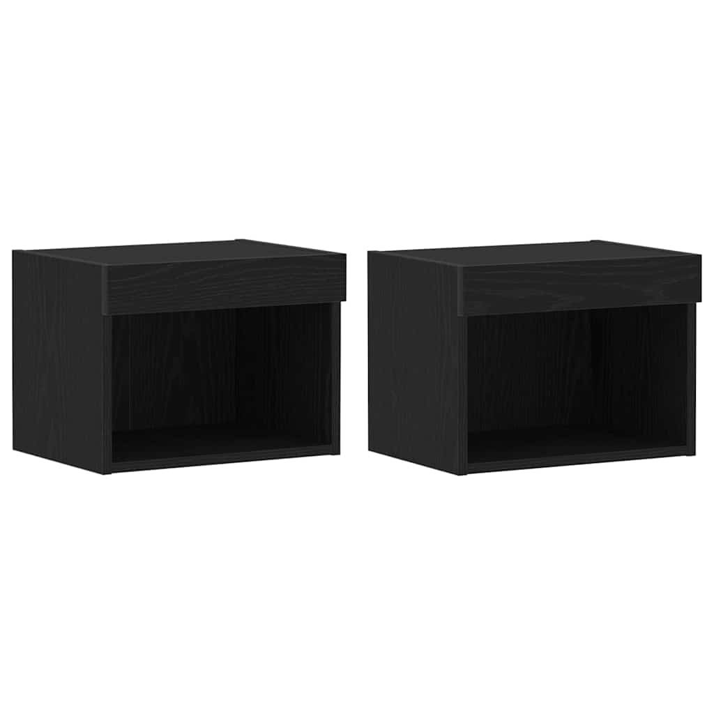 Set mobile TV 2 pz-Set di 2 Credenza per TV Rovere Nero 40 x 30 x 30 cm