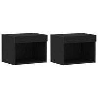 Set mobile TV 2 pz-Set di 2 Credenza per TV Rovere Nero 40 x 30 x 30 cm