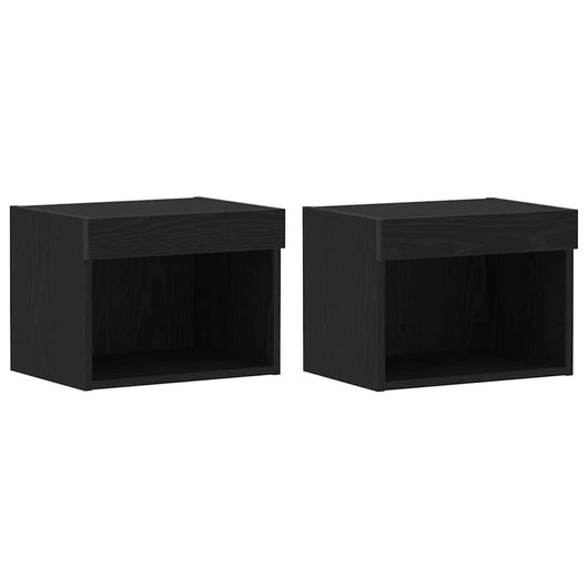 Set mobile TV 2 pz-Set di 2 Credenza per TV Rovere Nero 40 x 30 x 30 cm