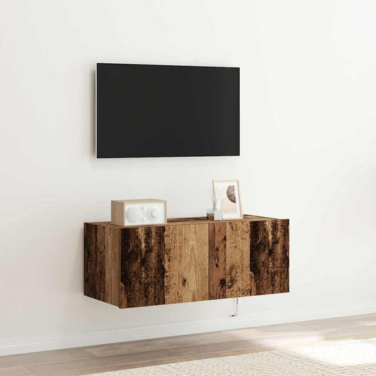 Mobile TV da parete-Mobile TV a Muro-Credenza TV Legno vecchio 80 x 35 x 31 cm