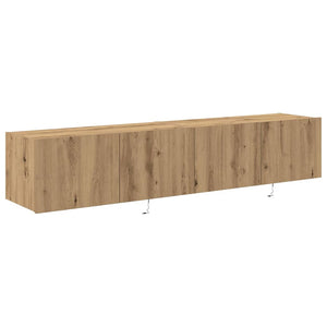 Mobile TV da parete 2 pz-Set di 2 Mobile TV a Muro-Credenza TV Rovere artigianale 80 x 35 x 31 cm