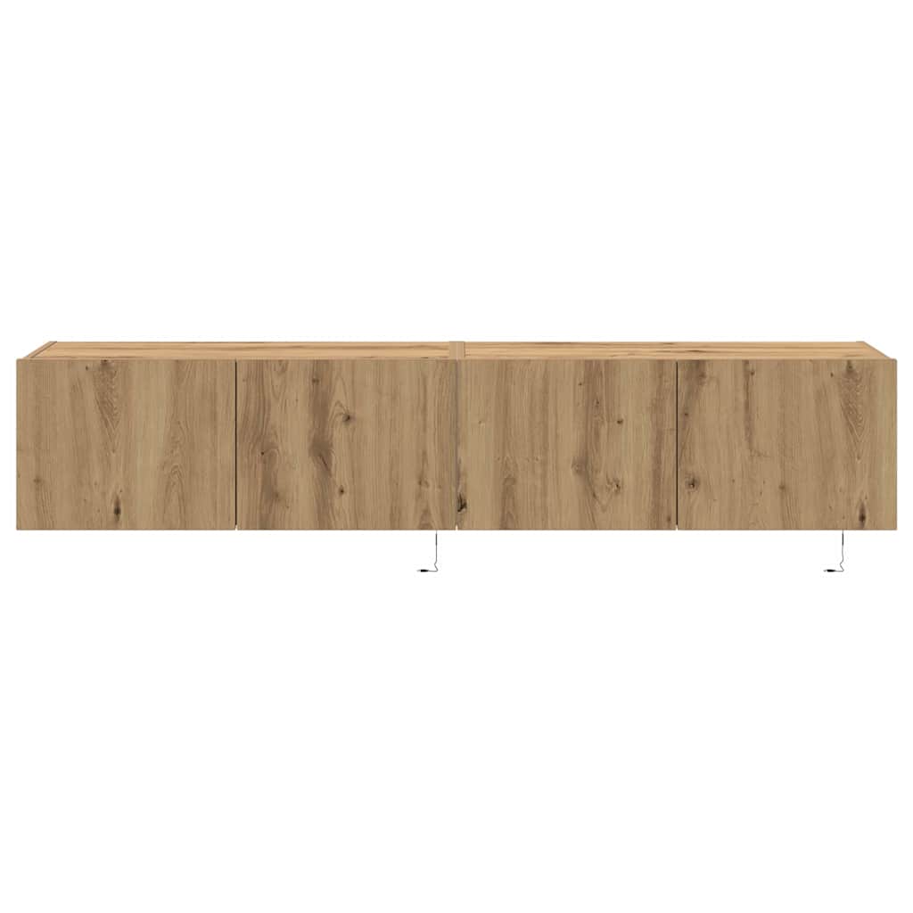 Mobile TV da parete 2 pz-Set di 2 Mobile TV a Muro-Credenza TV Rovere artigianale 80 x 35 x 31 cm