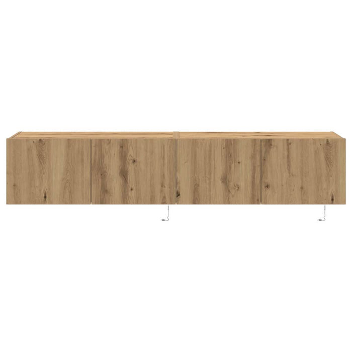 Mobile TV da parete 2 pz-Set di 2 Mobile TV a Muro-Credenza TV Rovere artigianale 80 x 35 x 31 cm