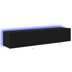 Mobile TV da parete 2 pz-Set di 2 Mobile TV a Muro-Credenza TV Rovere Nero 80 x 35 x 31 cm