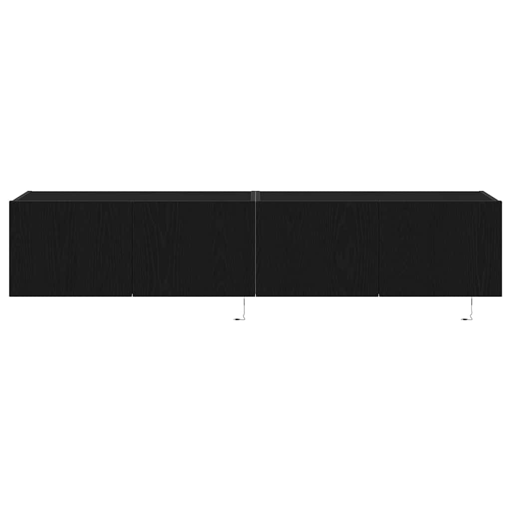 Mobile TV da parete 2 pz-Set di 2 Mobile TV a Muro-Credenza TV Rovere Nero 80 x 35 x 31 cm
