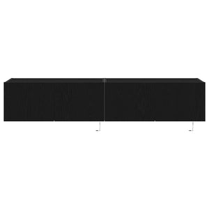 Mobile TV da parete 2 pz-Set di 2 Mobile TV a Muro-Credenza TV Rovere Nero 80 x 35 x 31 cm