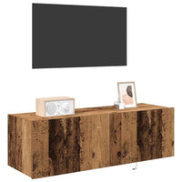Mobile TV da parete 2 pz-Set di 2 Mobile TV a Muro-Credenza TV Legno vecchio 100 x 35 x 31 cm