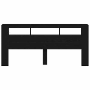 Testiera LED con lo scaffale Rovere Nero 220 x 18,5 x 103,5 cm 863117