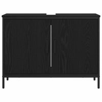 Mobile lavabo da bagno  Nero Rovere 80x30x60 cm Legno ingegnerizzato 863119
