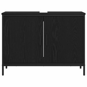 Mobile lavabo da bagno  Nero Rovere 80x30x60 cm Legno ingegnerizzato 863119