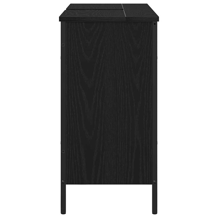 Mobile lavabo da bagno  Nero Rovere 80x30x60 cm Legno ingegnerizzato 863119