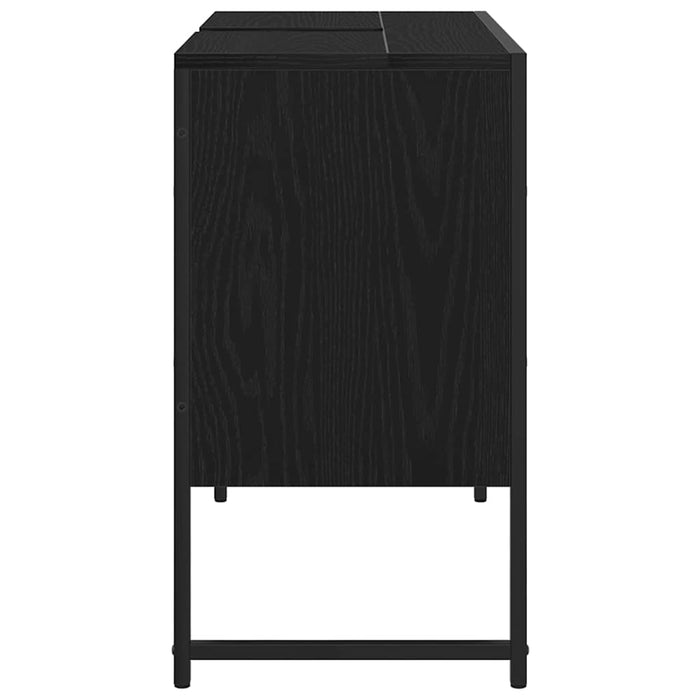 Armadio per Lavabo da Bagno-Armadietto da bagno-Mobiletto da bagno Rovere Nero 80 x 30 x 60 cm 912748