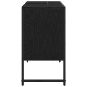 Mobile sottolavabo con lo scaffale Rovere nero 80 x 30 x 60 cm 863121