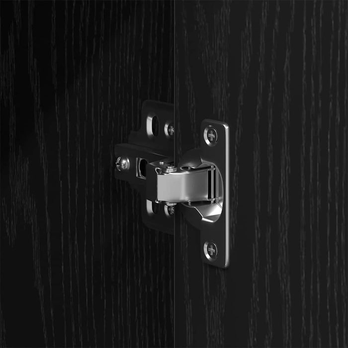 Mobile da Bagno con lo scaffale Rovere nero 33 x 33 x 120.5 cm 863122