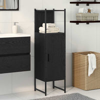Mobile da Bagno con lo scaffale Rovere nero 33 x 33 x 120.5 cm 863122