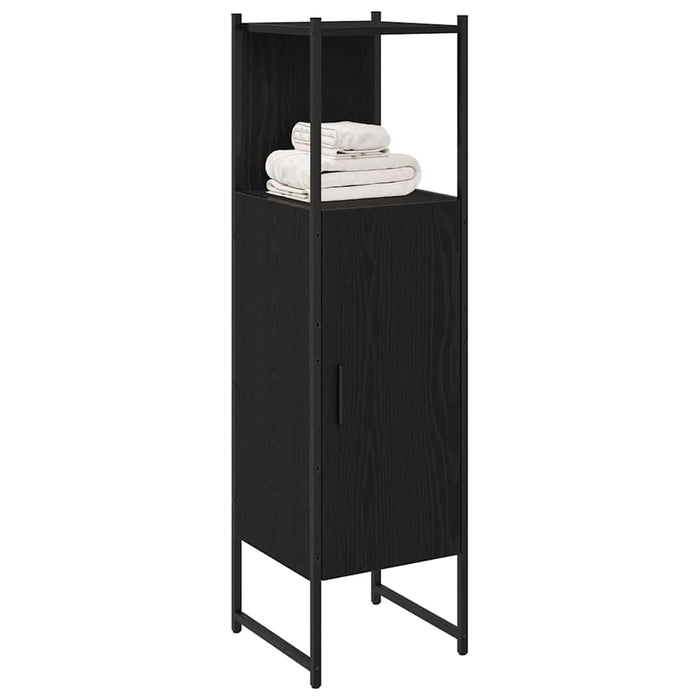 Mobile da Bagno con lo scaffale Rovere nero 33 x 33 x 120.5 cm 863122